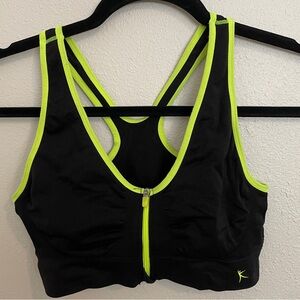 Black and Neon Green Sports Bra